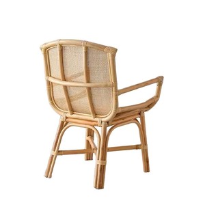 Rattan <b>Dining</b> <b>Chair</b> With Backrest Natural Black Color Adult Use Retro Design Home Decor - Product Image 5