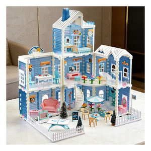 Kit de casa de muñecas de plástico para ensamblar, con muebles y accesorios, modelo de mini casa, regalo creativo para niños y niñas, cumpleaños - Product Image 2