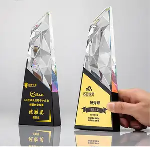 Custom Glass Crystal Award Trophy Accessory Tablescape Decor Souvenir Gift Crystal Trophy Plaque