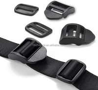 Boucle coulissante réglable en plastique noir robuste et résistante pour sangles de sac à dos, sangles de sac, ceintures et valises