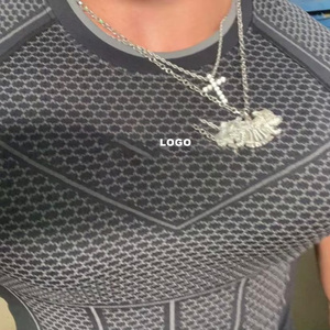 Camiseta Deportiva Personalizada con Logotipo de Marca Compartida para Hombre, de Secado Rápido, Transpirable y Elástica, Ajustada, de Manga Corta, para Gimnasio - Product Image 4