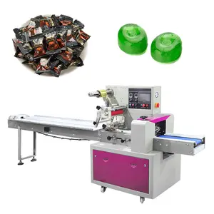 Horizontale Plastic Zak Kussen Type Snoep Verpakkingsmachine Bruine Suiker Kubus Verpakking Verpakkingsmachines