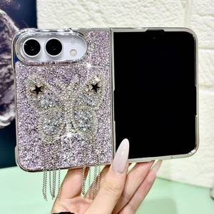 Lüks Işıltılı 3D Yapay Elmas Koruyucu Kızlar İçin Cep Telefonu Kılıfı <span class=keywords><strong>iPhone</strong></span> 18 Ultra Katlanabilir Kapaklı Çanta - Product Image 3