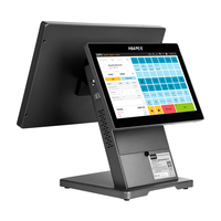 Mesin POS layar ganda, dengan 15.6 "+ 11.6" FHD layar sentuh kapasitif N97 CPU 8 + 256GB Win10 resolusi 1920*1080 POS