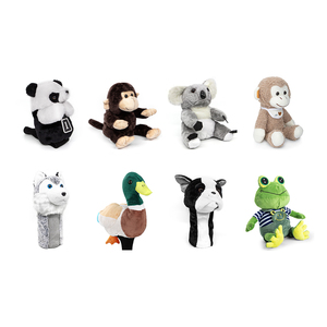 <span class=keywords><strong>Housse</strong></span> de tête de club de golf personnalisée avec logo OEM, en peluche de haute qualité, rembourrée, pour driver et hybride, design animalier original - Product Image 1