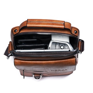 Borsa a tracolla in pelle nera da uomo di moda resistente di Vicuna Poloer borsa a tracolla in pelle resistente da uomo - Product Image 3