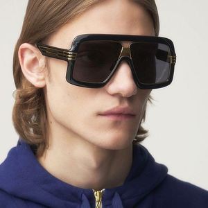 Custom Logo Fashion Luxury <b>Men</b> Women Beige Champagne Oversized <b>Sunglasses</b> Flat Top <b>Square</b> <b>Sunglasses</b> - Product Image 2