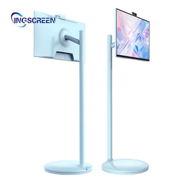 INGSCREEN 24 Inch White Android 12 LED Backlit LCD HDTV Full HD 1080p Portable Smart TV & Digital Signage Display
