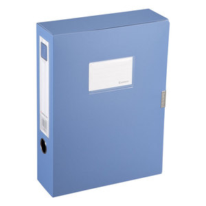 Comix HC-75 <b>A4</b> 75Mm PP <b>File</b> <b>Box</b> Document Organizer Office Storage Rectangle Standing Type Simple Style Blue Black - Product Image 3