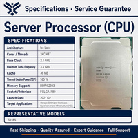 Processeur serveur Intel Xeon Gold 5318S Silver 4309Y Ice Lake 3ème génération Scalable LGA4189 FCLGA4189 DDR4-2933 DDR4-2667 Tray