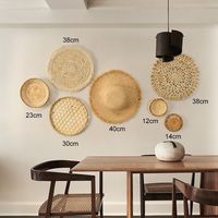 Decoración de Pared de Paja y Ratán Hecha a Mano, Estilo Macramé, Decoración de Pared de Algodón Tejido, Estilo Bohemio, Venta al Por Mayor