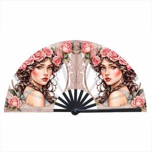 Abanico de Bambú Oxford Satinado de 13 Pulgadas con Impresión de Logotipo Personalizado, Abanico Clásico Portátil para Fiestas de Año Nuevo, Abanico Grande de 33 cm con Impresión - Product Image 4