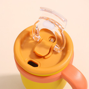14oz tumbler with handle BPA-Free vacuum Insulated 14oz tumbler stainless steel <b>cup</b> with handle kids tumbler <b>cups</b> with <b>straw</b> - Product Image 2