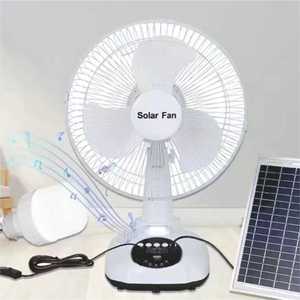 Ventilador de Escritorio <span class=keywords><strong>Solar</strong></span> de 12 Pulgadas con Altavoz Bluetooth HS-T9, Viento Potente, Certificados CE, CB, BV, LVD, ERP, OEM, Recargable - Product Image 1