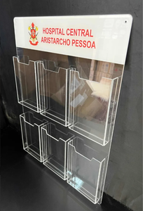 Nhà máy treo tường 10-<span class=keywords><strong>Pocket</strong></span> Acrylic Brochure chủ trong rõ ràng Acrylic pamphlet chủ hiển thị với một phía trước góc cạnh - Product Image 4