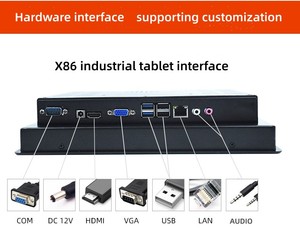 All-in-One 10 12 15 17 19 inch IP65 Bảng điều khiển công nghiệp PC màn hình cảm ứng màn hình DVI giao diện mở khung cảm ứng điện trở - Product Image 4