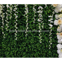 Décor floral personnalisé et écologique 8ft x 8ft, mur végétal avec lianes suspendues, roses blanches artificielles, pour la fête des mères et Noël