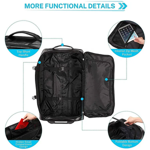 40L-70L 대용량 맞춤형 로고 방수 600D PVC 원단 여행용 더플백 트롤리 범용 휠 캐리어 - Product Image 3