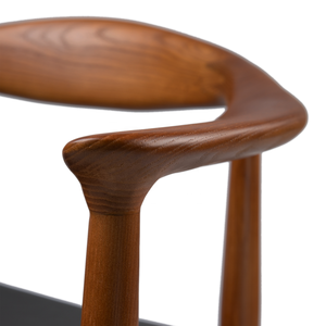 Sedia in legno massello di frassino e pelle in stile moderno per sala conferenze e sala da pranzo - Product Image 1