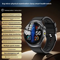 Montre connectée transfrontalière TK27 ECG Mini-Experience magnétique avec IA, commande vocale, surveillance PPG du rythme cardiaque et de l'oxygène sanguin, écran AMOLED pour appels