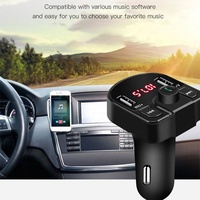 Pengisi Daya Mobil Desain Baru 2 Port Gratis Genggam Pemutar MP3 FM Pemancar USB Pengisi Daya 3.1A Dual USB Pengisi Daya Cepat Mobil