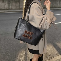 SAIDING 2026 Nuevo Bolso de Hombro Vintage con Letras para Otoño, Bolso de Mano de Alta Gama para Mujer, con Cierre, Capacidad Media/Grande, PU