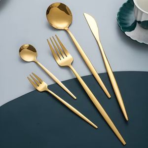 Ensemble de couverts de luxe moderne pour mariages, couteau, fourchette, cuillère, ensemble de couverts en acier inoxydable de haute qualité - Product Image 1