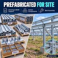 Structure en profilé ouvert Zn-Al-Mg à installation rapide avec base à pieux hélicoïdaux et étais pour système de support solaire commercial à vis de terre