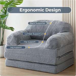 Salon chambre canapé et lit au <span class=keywords><strong>sol</strong></span> <span class=keywords><strong>matelas</strong></span> pliable modulaire 2 en 1 pouf géant canapé-lit pliant pour adulte - Product Image 4