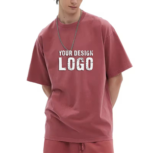 Camiseta de Hombre Extra Grande, Lavada, Teñida y Desgastada, Personalizada con MOQ Bajo, Informal, Holgada, Transpirable, con Hombros Caídos - Product Image 1