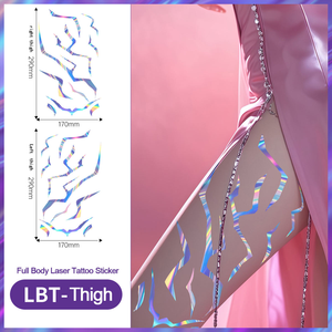 Juego de pegatinas holográficas de cuerpo completo al por mayor: 8 pegatinas para cara, antebrazos, parte superior de los brazos, pecho, cintura y piernas - Product Image 4