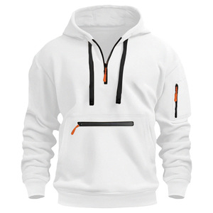 Sudadera con Capucha Personalizada OEM/ODM para Hombre, Estilo Casual, Cortavientos, Cuello en V, Estilo Urbano, Vintage, Cálida, con Logotipo, Estilo Preppy - Product Image 3