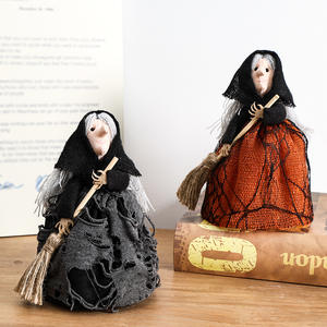 Décorations <span class=keywords><strong>de</strong></span> fête fantôme pour la maison, en tissu <span class=keywords><strong>de</strong></span> soie, motif <span class=keywords><strong>sorcière</strong></span>, brosse, étoile <span class=keywords><strong>de</strong></span> sapin, style chinois - Product Image 1