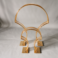 Support à fleurs moderne en fer doré vintage en forme d'arche pour décoration de table de mariage et d'événements