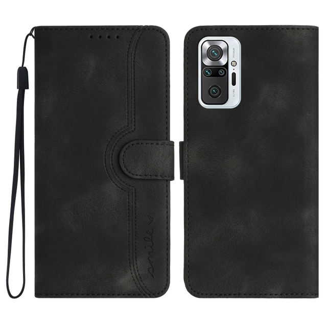 For Xiaomi Redmi Note 10 Pro 4G Case, Skin Feel Leather With Lanyard Shockproof Protective Case Mobile Phone Case