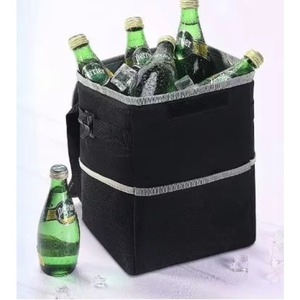 Free Sample Black <b>Car</b> Garbage Bag Trash <b>Bin</b> Trash Can With Lid Storage Pocket - Product Image 1