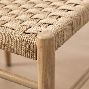 Modern Mid-Century estilo madeira maciça Rattan jantar cadeira para Home Offices Hotéis Apartamentos para jantar e café - Product Image 5