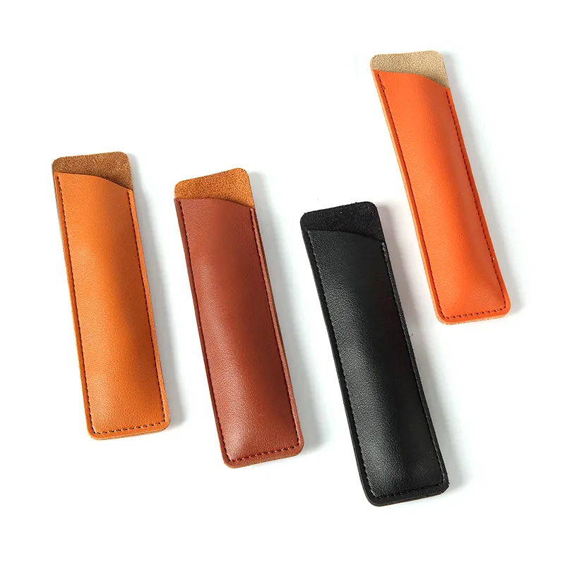 Groothandel Hoge Kwaliteit Leer Luxe Potlood Tas Stylus Pen Leather Case Met Custom Logo