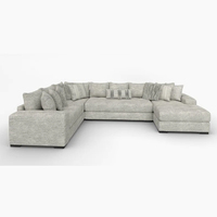 Juego de Sofás Modulares Personalizables de Estilo Europeo PZCN HOME, 3 Piezas, Forma de U, Seccional con Chaise Reversible para Sala de Estar