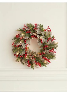 Guirnalda Navideña de Lujo de 40 cm con Luces LED, Frutos Rojos, Decoración para Colgar en la Puerta, Elegante Guirnalda Navideña para la Puerta Principal, Nueva Llegada - Product Image 6