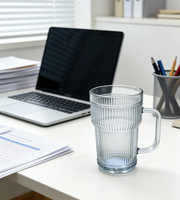 Gobelet à poignée 500 ml au design moderne, portable, en PC de qualité alimentaire, écologique, compatible lave-vaisselle, idéal pour les fêtes