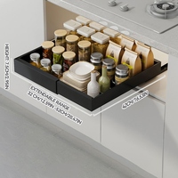 Lot de 2 organiseurs de tiroirs télescopiques extensibles et réglables en largeur (32-53 cm) pour l'organisation de la cuisine et du garde-manger