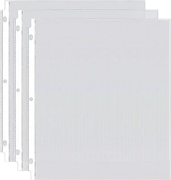 100PCS Sheet Protectors 8.5 x 11 inch Clear Page Protectors for 3 Ring Binder  Top Loading Paper Protector Letter Size