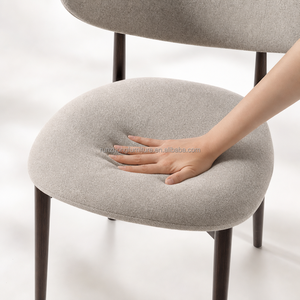 Fauteuil d'appoint confortable en lin naturel de qualité supérieure, <span class=keywords><strong>chaise</strong></span> longue rembourrée respirante et écologique pour un salon douillet - Product Image 3