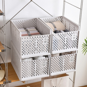 Wholesale Multi-function Storage Stacking Drawer Foldable Plastic Basket
