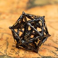 Ensemble de dés métalliques polyédriques personnalisés avec boîte de rangement pour jeu de rôle D&D 7 pièces