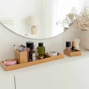 Bamboo Desktop Storage <b>Box</b> <b>Set</b> Rectangle 18L Office Organizer Tidy Standing Type - Product Image 4