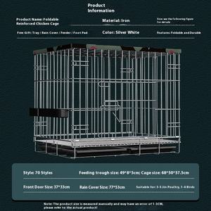 Gabbia pieghevole interna ed esterna di grandi dimensioni in metallo di pollo e anatra gabbia con motivo solido per uso domestico gabbia di pollo - Product Image 4