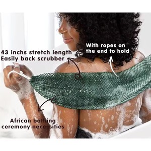 <span class=keywords><strong>Éponge</strong></span> de bain exfoliante authentique en filet africain OEM avec nœuds et cordes, gant de toilette exfoliant pour le dos - Product Image 3