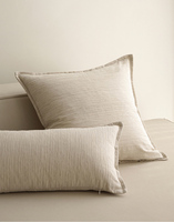 Taie d'oreiller moderne solide en coton et lin Jacquard Stripe Sofa Cushion Cover Living Room Home Decor